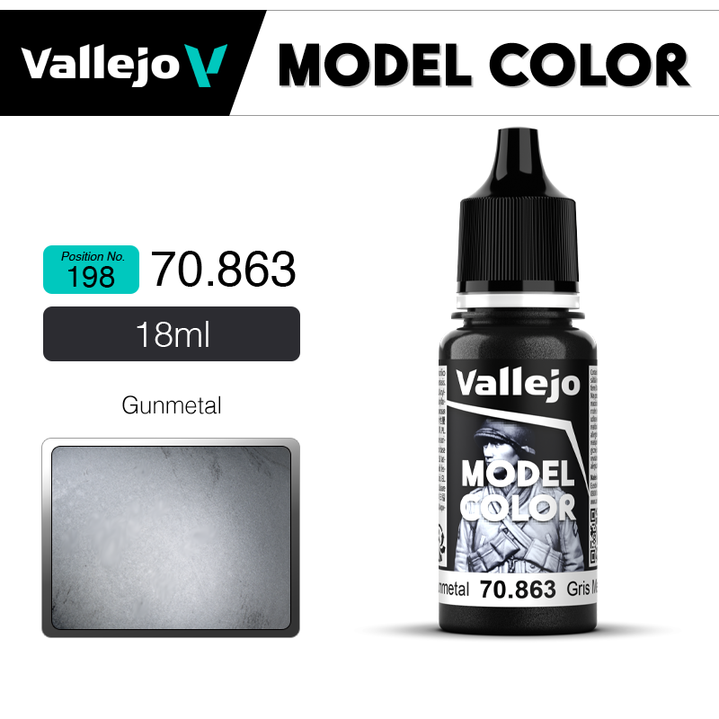 Vallejo Model Color _ Metallic _ [198] 70863 _  Gunmetal